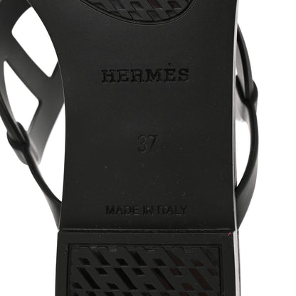 Hermes Rubber Womens Egerie Sandals 37 Black 8 of 9
