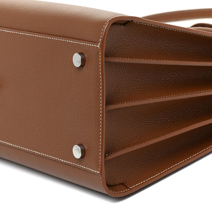 Saint Laurent Grained Calfskin Topstitch Small Sac De Jour Cognac 12 of 13