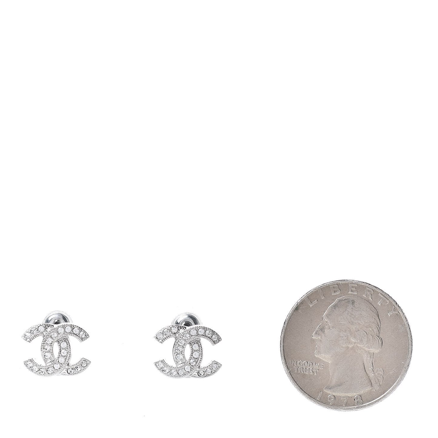 Crystal Mini Timeless CC Earrings Silver