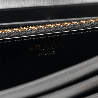 Prada Vitello Move Metal Oro Chain Wallet Black 9 of 10
