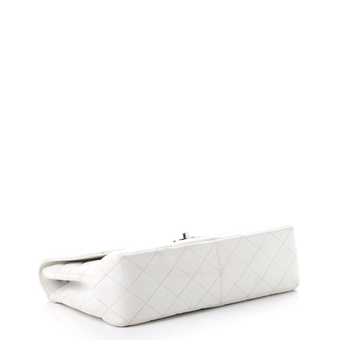 Caviar Quilted Jumbo Single Flap White