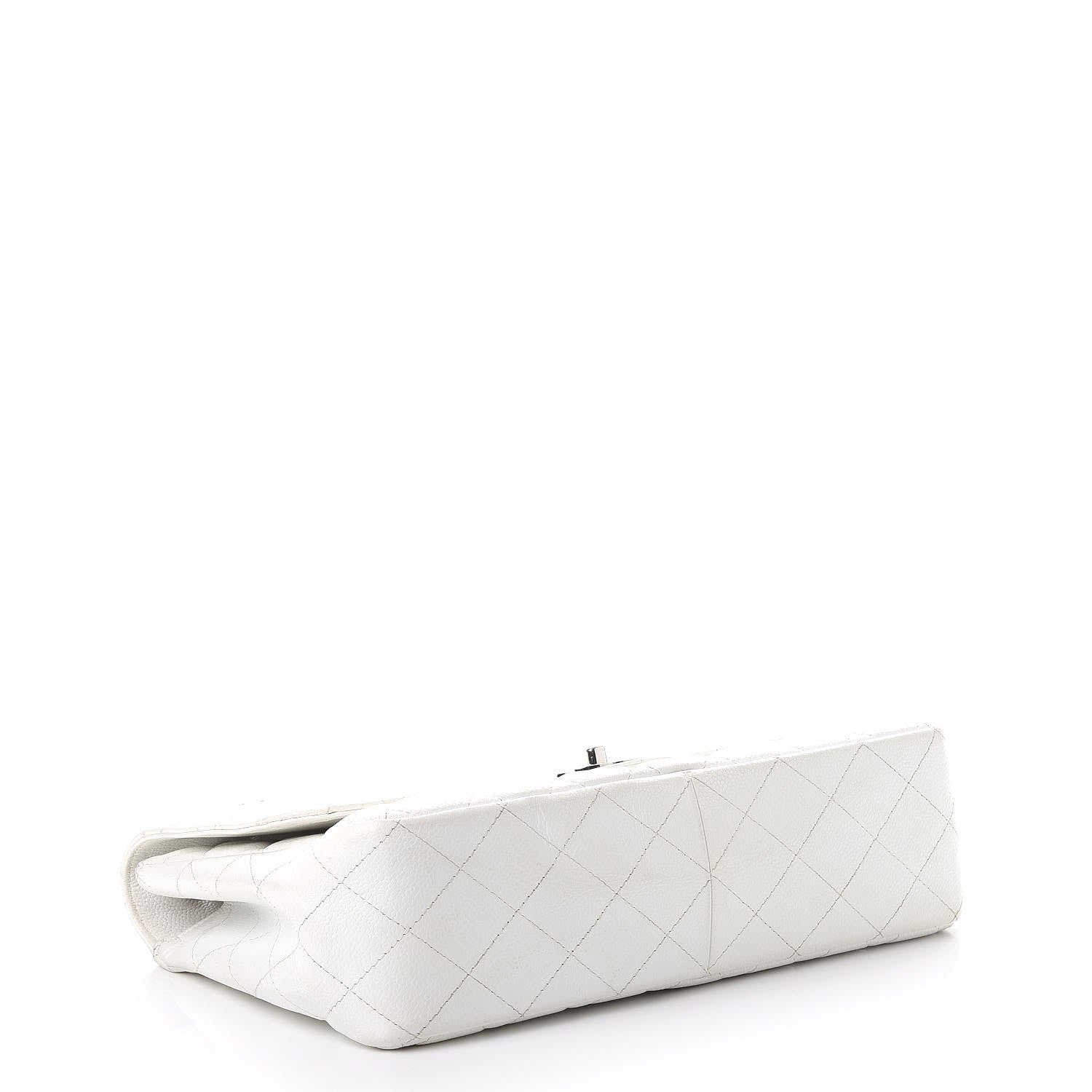 Chanel Caviar Quilted Jumbo Single Flap White 4 of 14