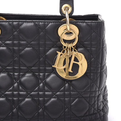 Christian Dior Lambskin Cannage Medium Lady Dior Black 8 of 8