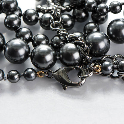 Chanel Ruthenium Beaded CC Long Necklace Black 4 of 5
