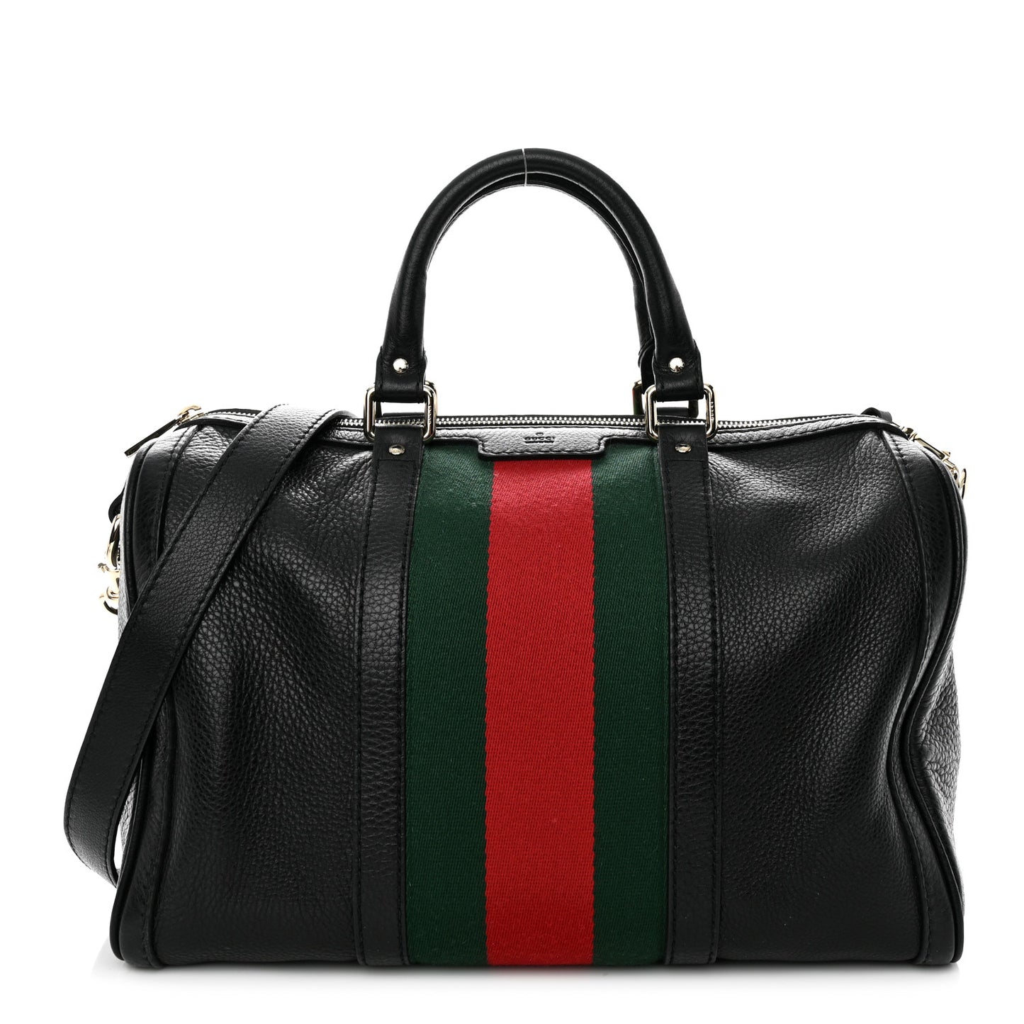 Calfskin Vintage Web Medium Boston Black