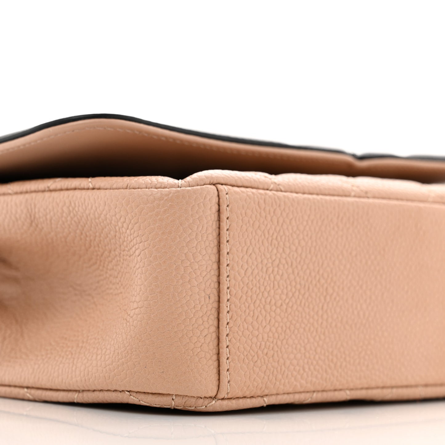 Caviar Quilted Small CC Filigree Flap Beige Black