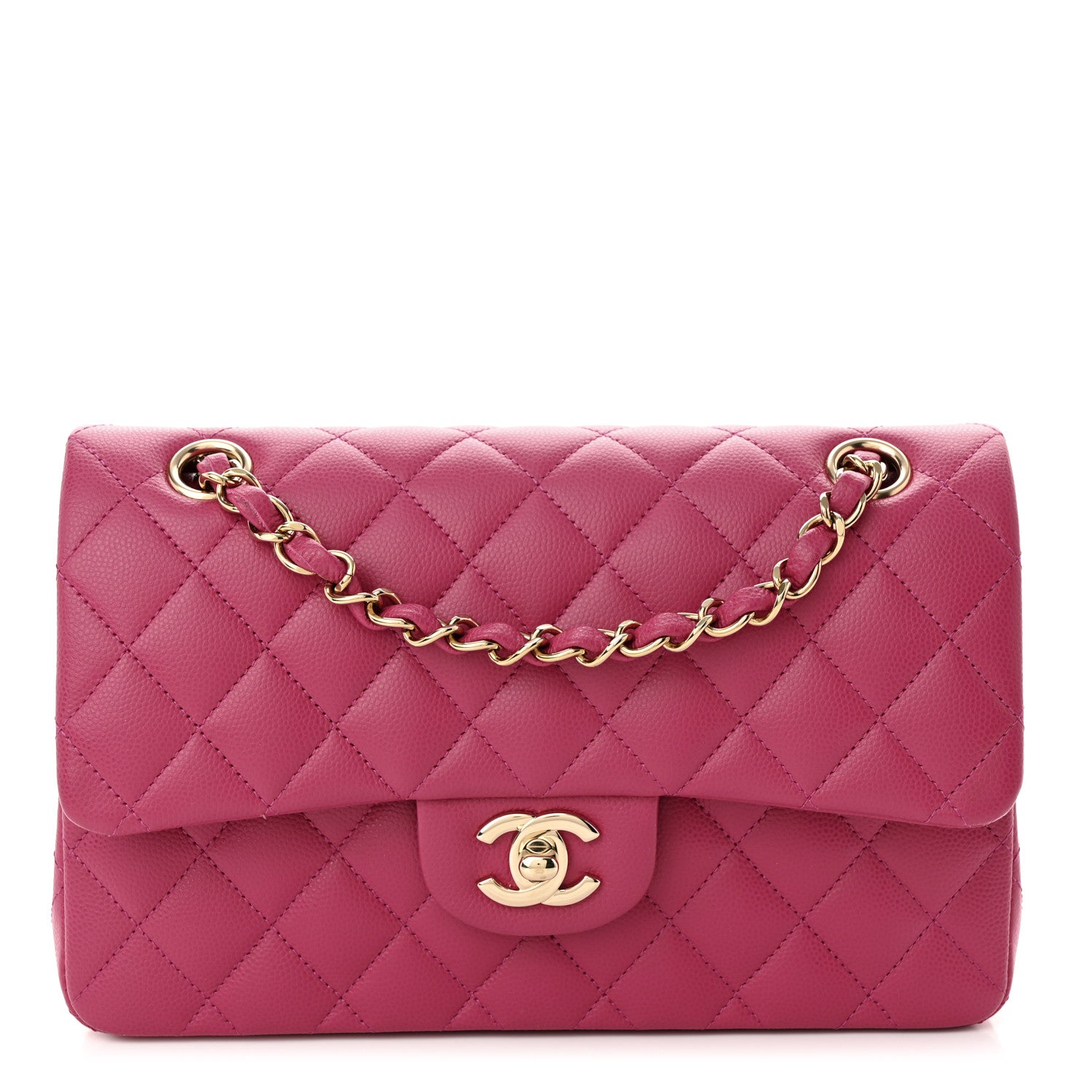 Chanel Caviar Quilted Small Double Flap Dark Pink 1 of 10