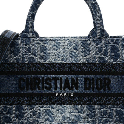 Christian Dior Denim Oblique Mini Book Tote With Strap Blue 8 of 12