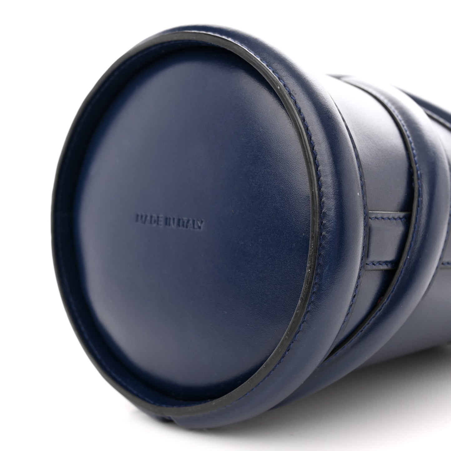 Calfskin Curve Bucket Bag Navy