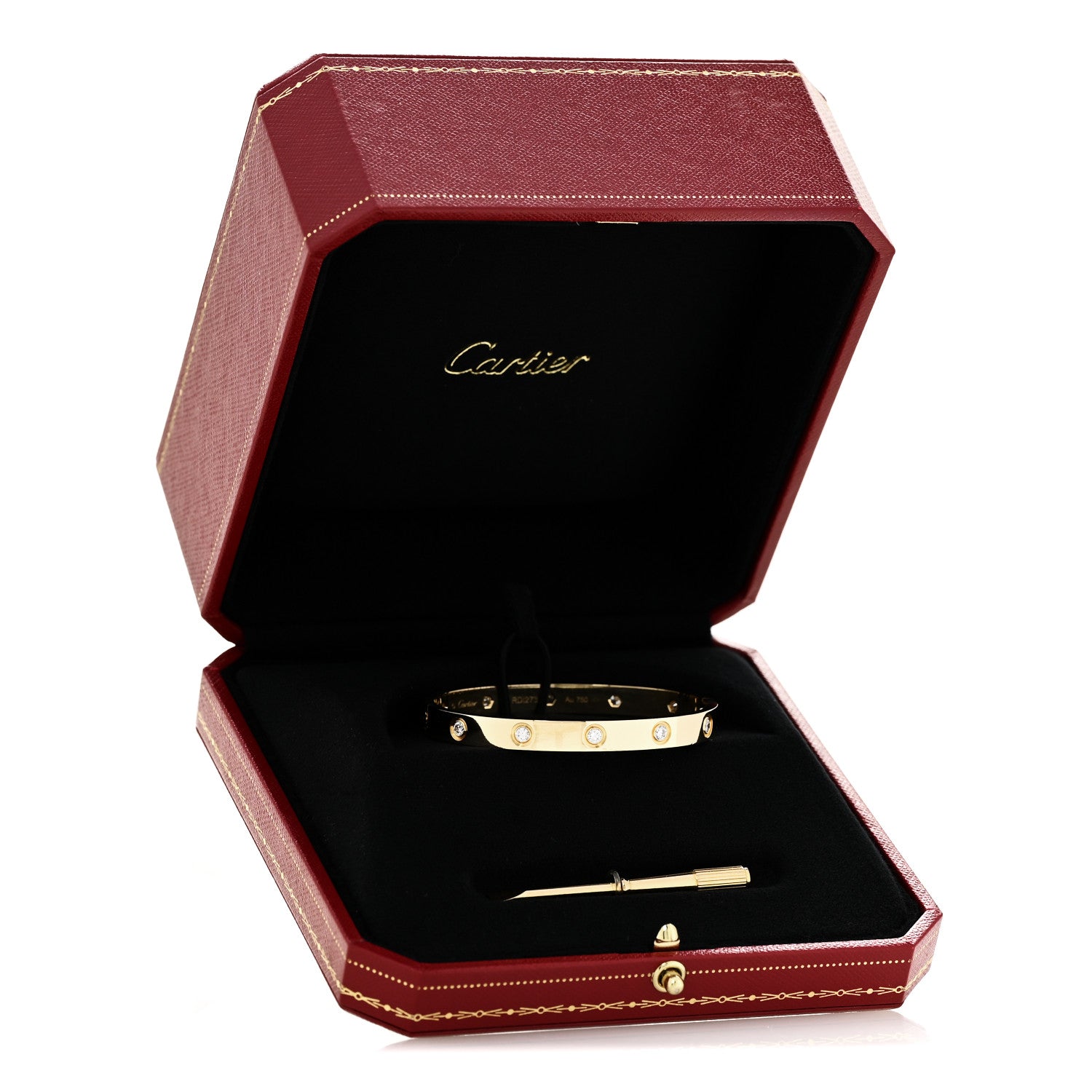 Cartier 18K Yellow Gold 10 Diamond LOVE Bracelet 16 7 of 7