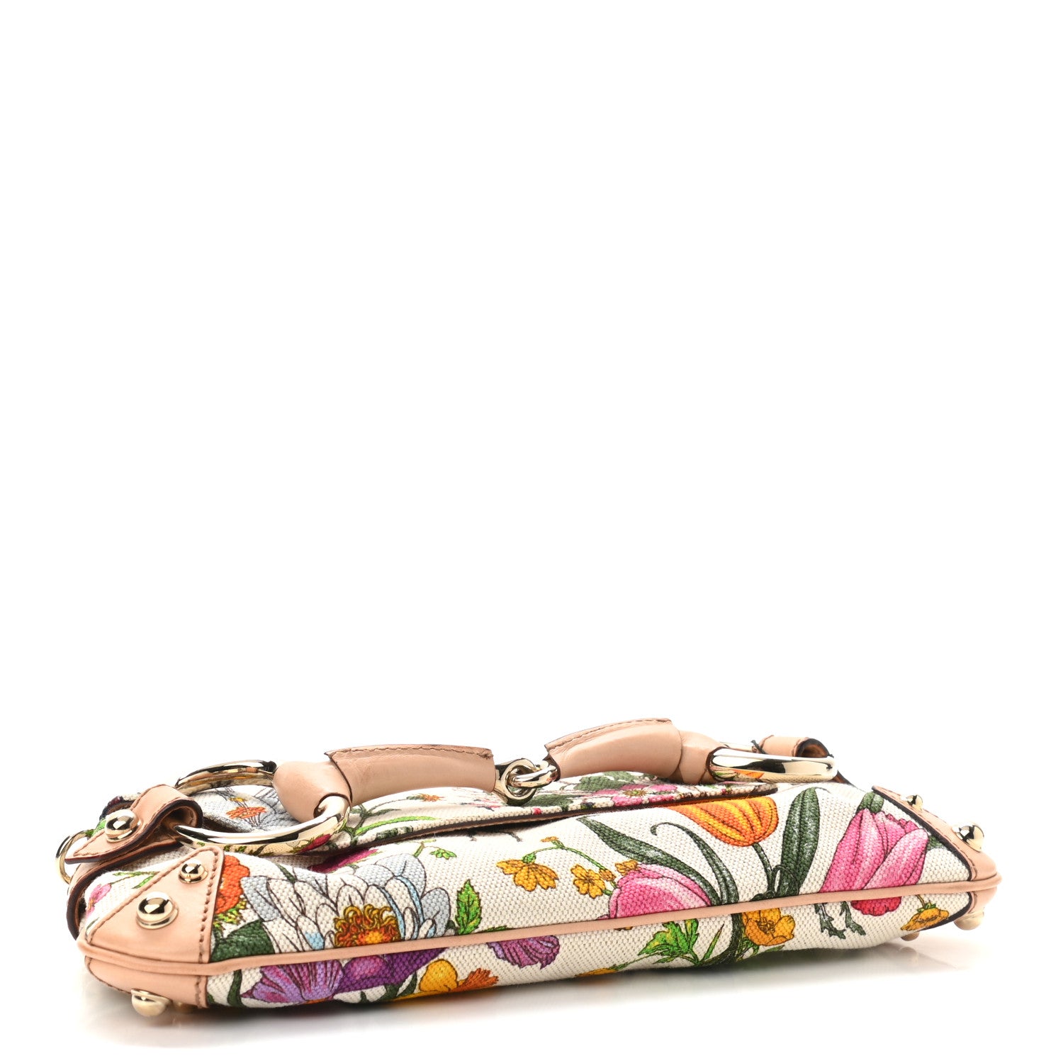 Gucci Canvas Flora Floral Horsebit Clutch 4 of 11