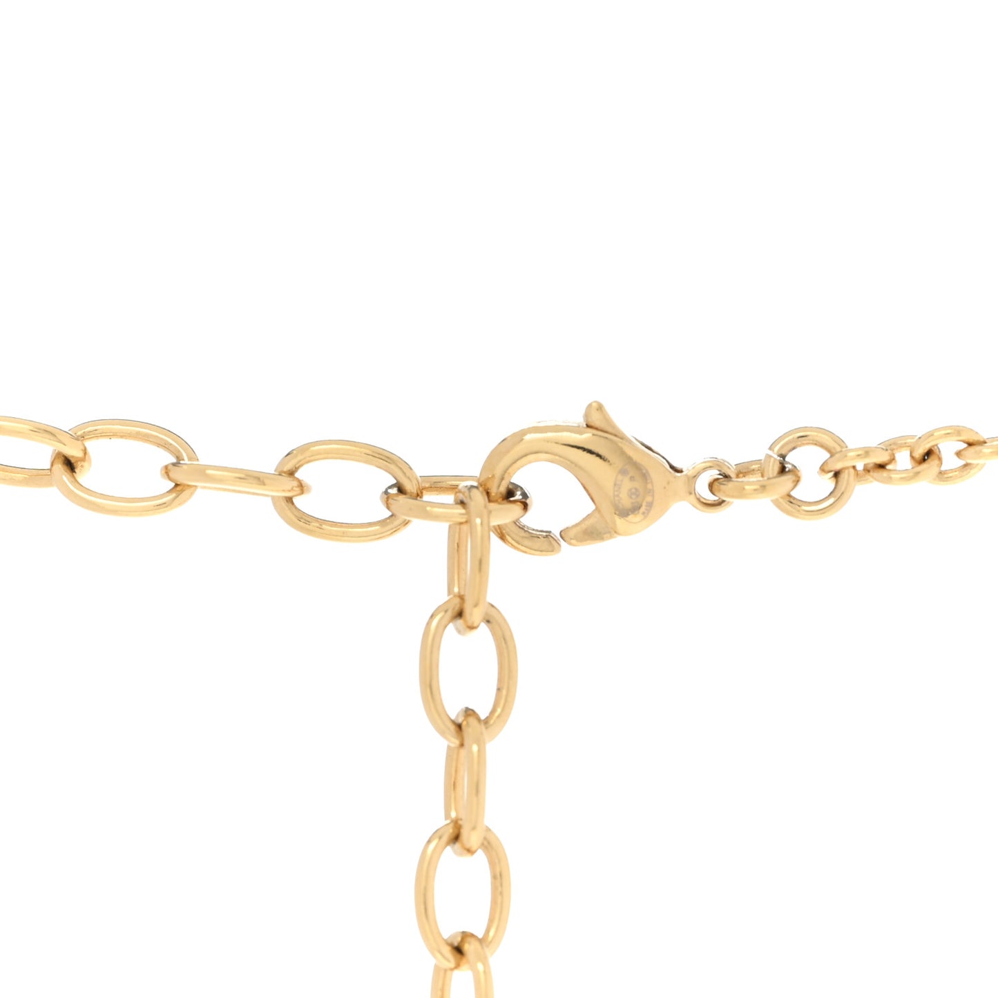 Crystal CC Heart Link Pendant Necklace Gold