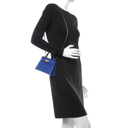Hermes Epsom Mini Kelly Sellier 20 Bleu Electrique 2 of 25