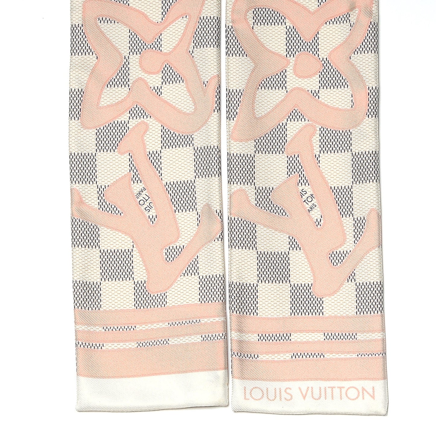 Silk Damier Azur Tahitienne Bandeau Rose Ballerine