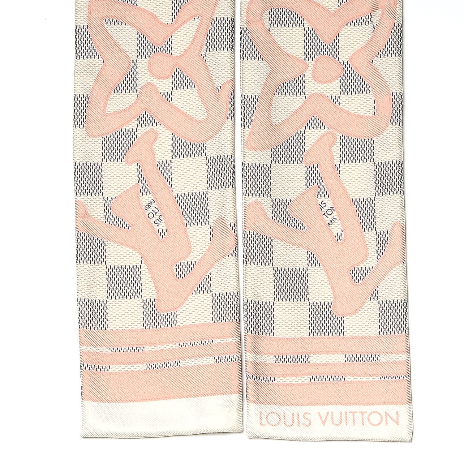 Louis Vuitton Silk Damier Azur Tahitienne Bandeau Rose Ballerine 5 of 5
