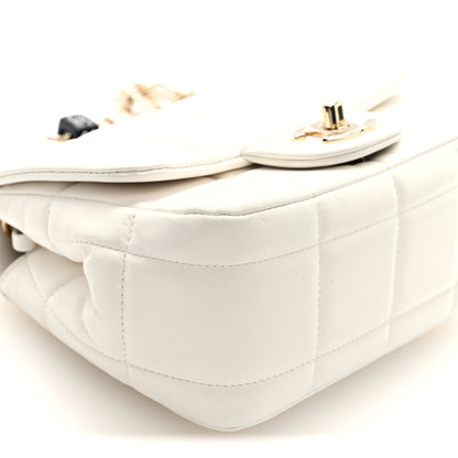 Chanel Lambskin Resin Crystal Square Quilted Mini Monacoco Flap White 9 of 10