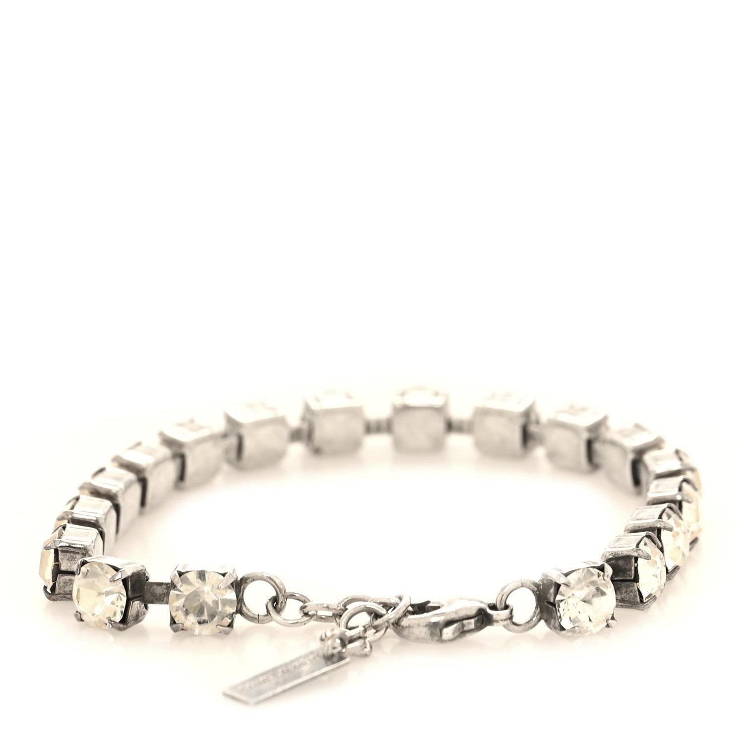 Saint Laurent Crystal Link Bracelet Silver 3 of 4