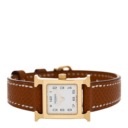 Hermes Stainless Steel Epsom 17.2mm Heure H Hour Quartz Watch Gold 2 of 5