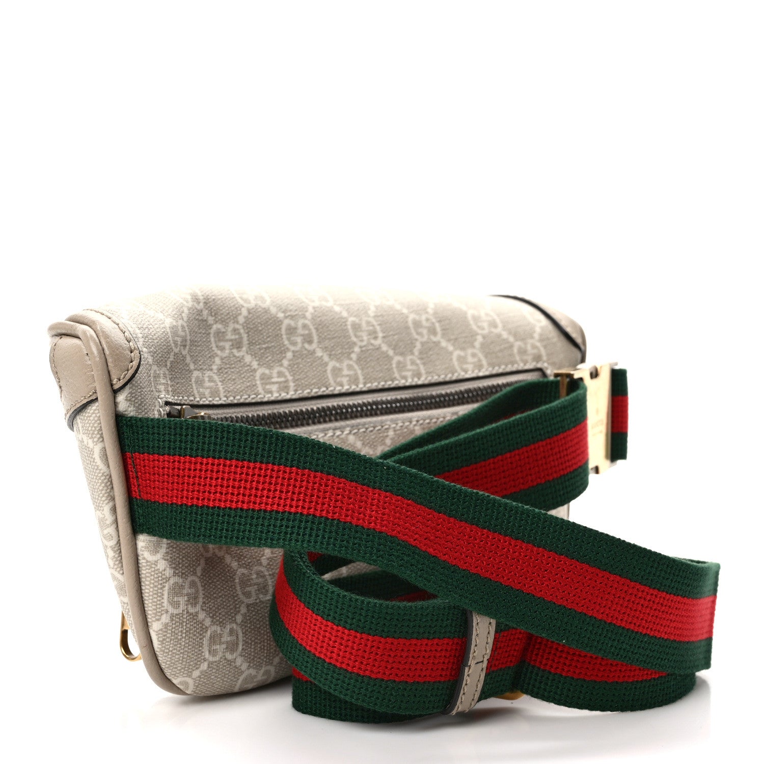Gucci GG Supreme Monogram Textured Calfskin Web Retro Interlocking G Belt Bag Beige Mystic White Oatmeal 3 of 9