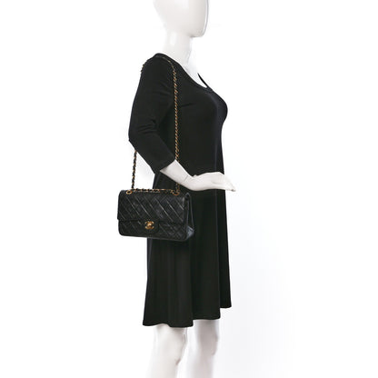 Chanel Lambskin Quilted Small Double Flap Black 2 of 9