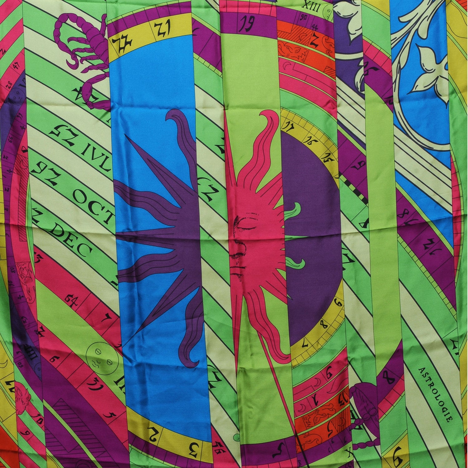 Hermes Summer Twill Silk Astrologie Nouvelle Giant Scarf 140 1 of 8