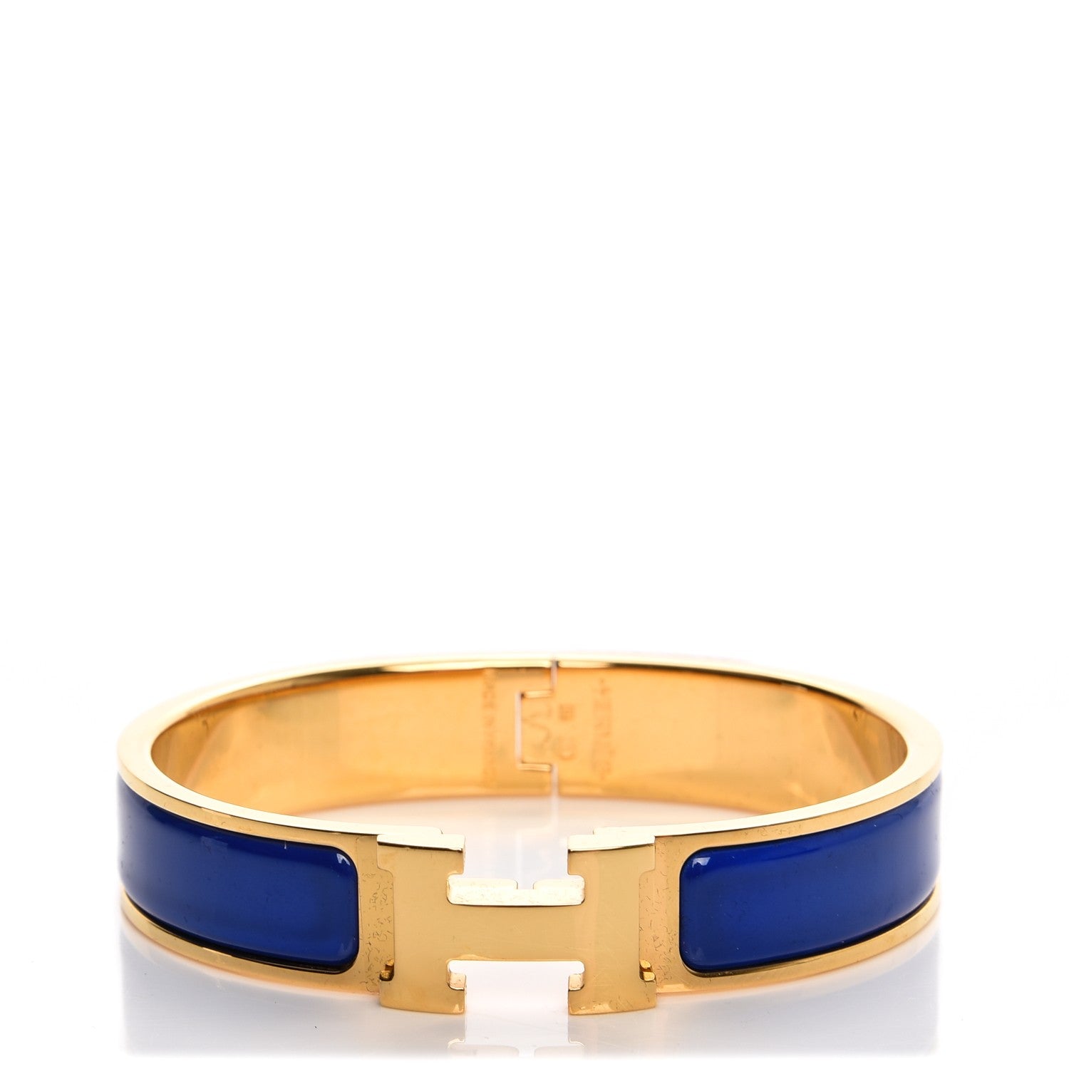 Hermes Narrow Enamel Clic Clac H Bracelet PM Bleu Royal 1 of 5