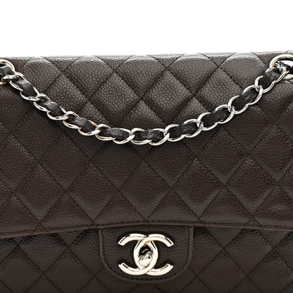 Chanel Caviar Quilted Medium Double Flap Brown 15 of 33