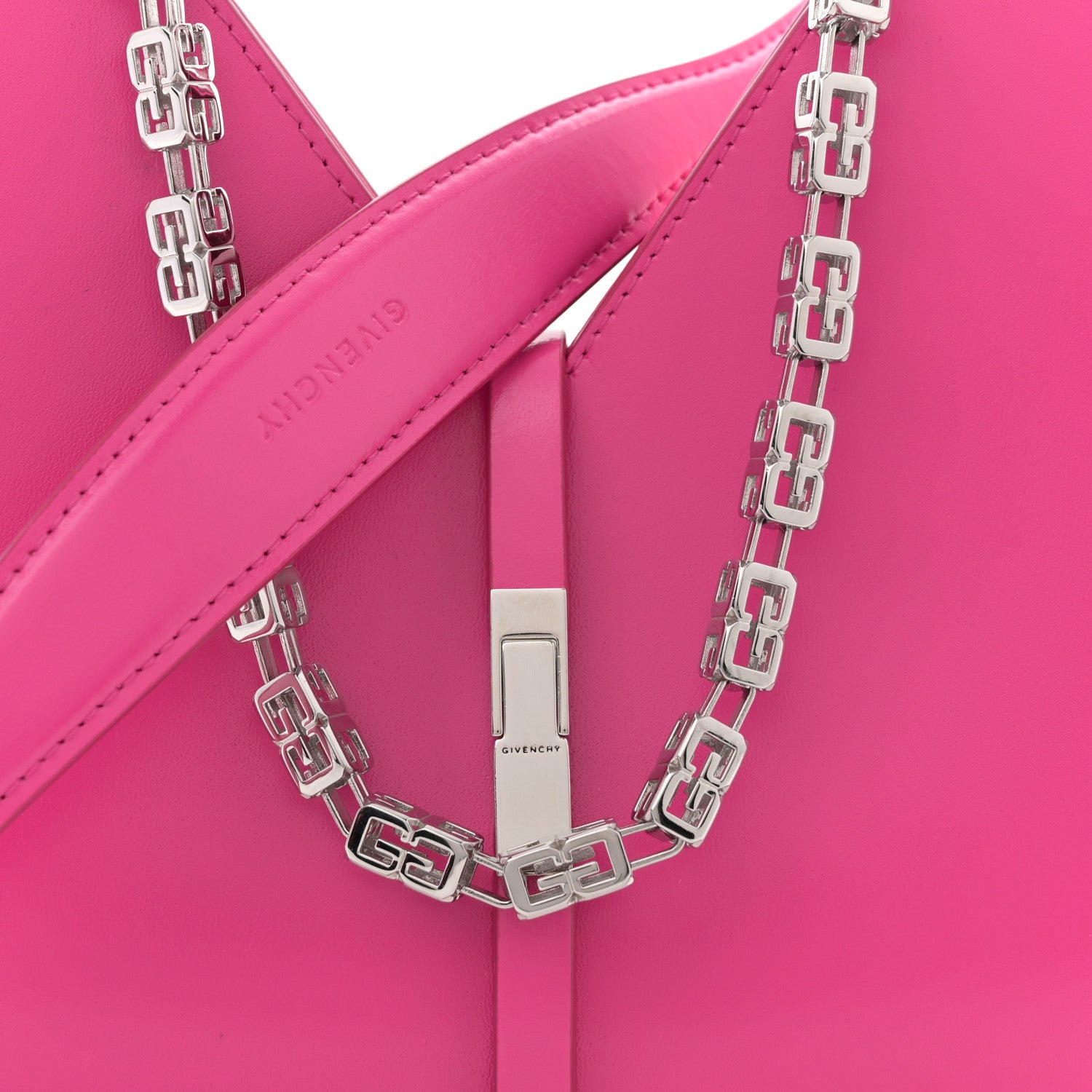 Givenchy Box Calfskin Mini Cut Out Shoulder Bag Neon Pink 8 of 12
