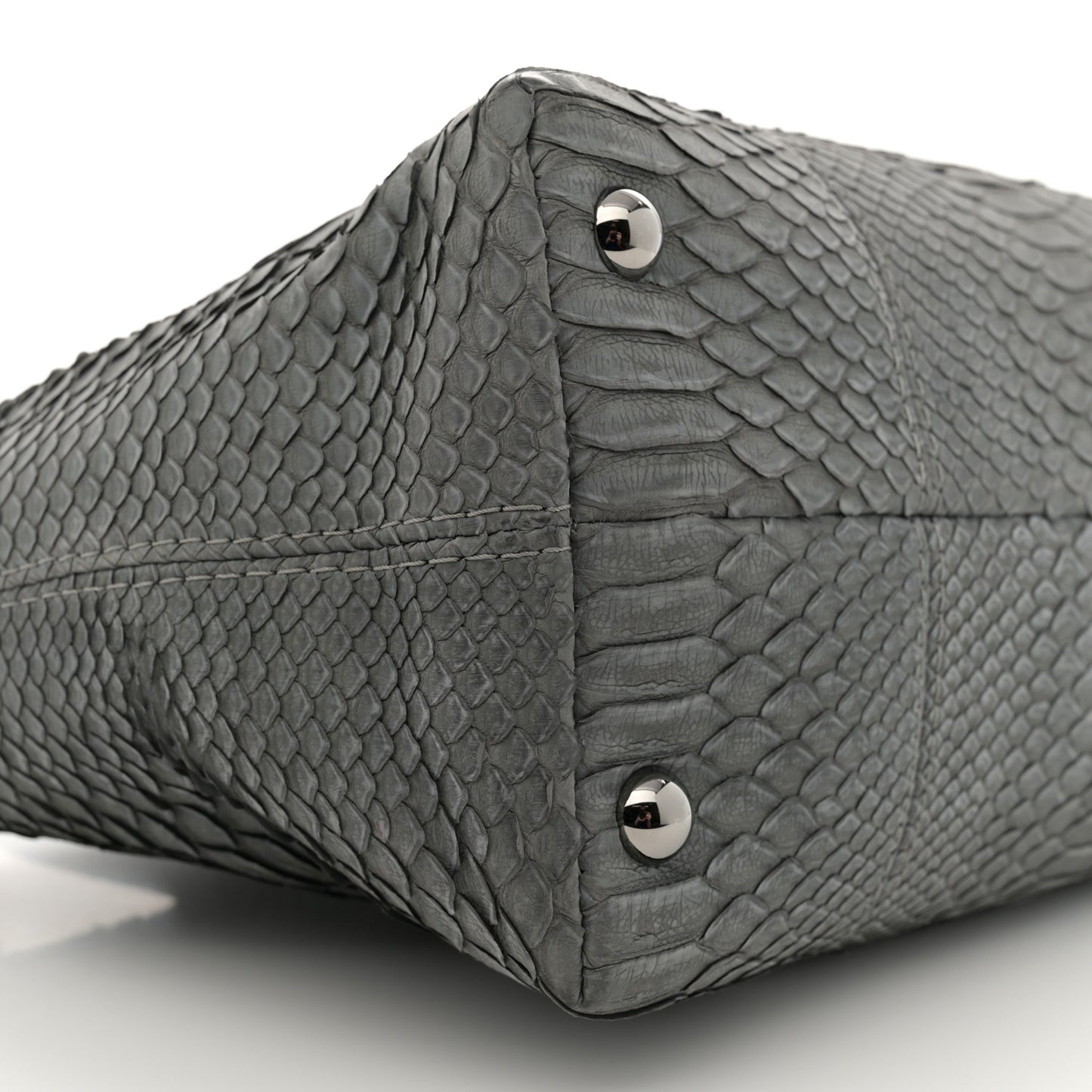 Snakeskin Executive Cerf Shopper Tote Grey