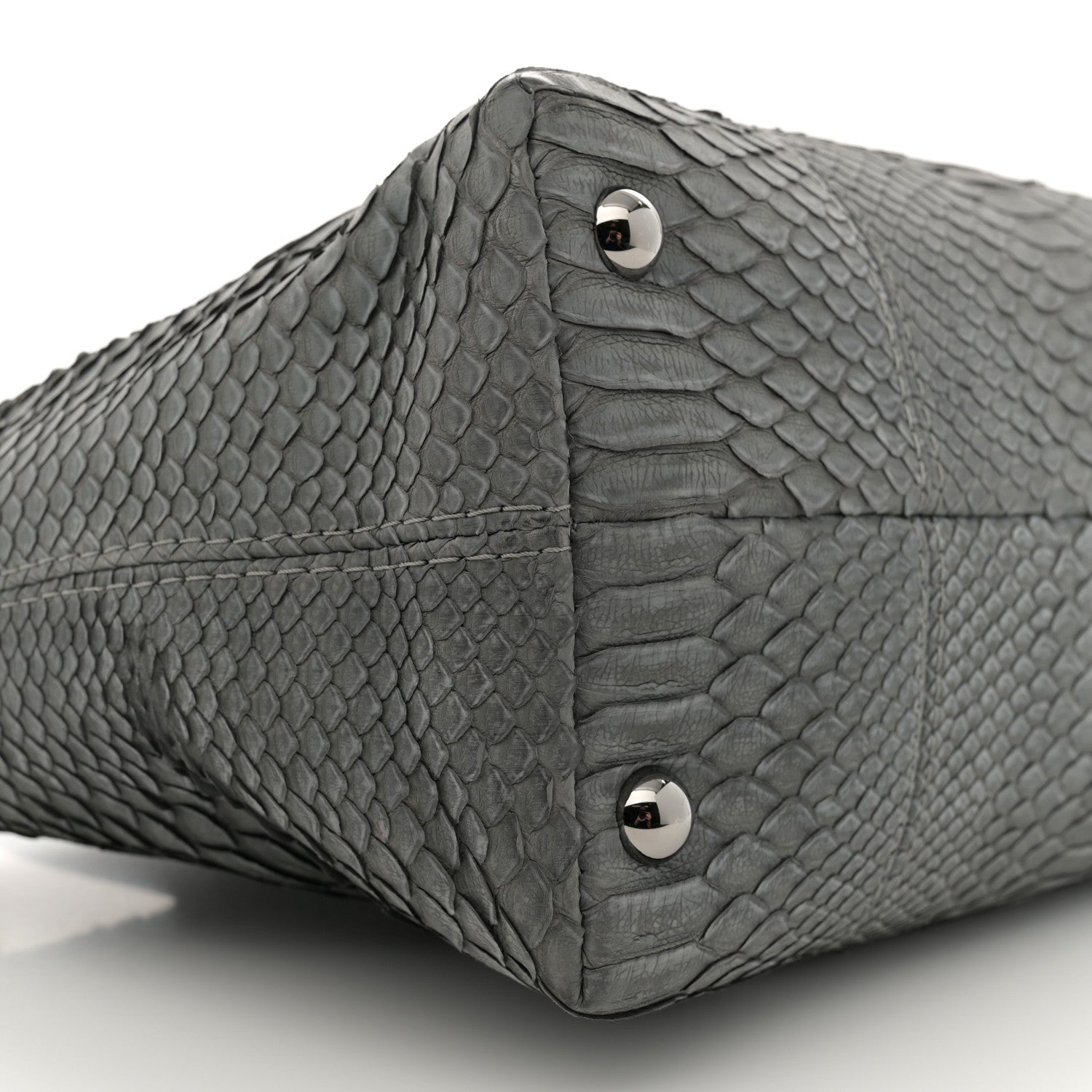 Chanel Snakeskin Executive Cerf Shopper Tote Grey 9 of 12