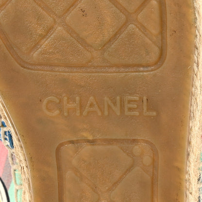 Chanel Fabric Patent CC Espadrilles 35 Multicolor Black 9 of 10