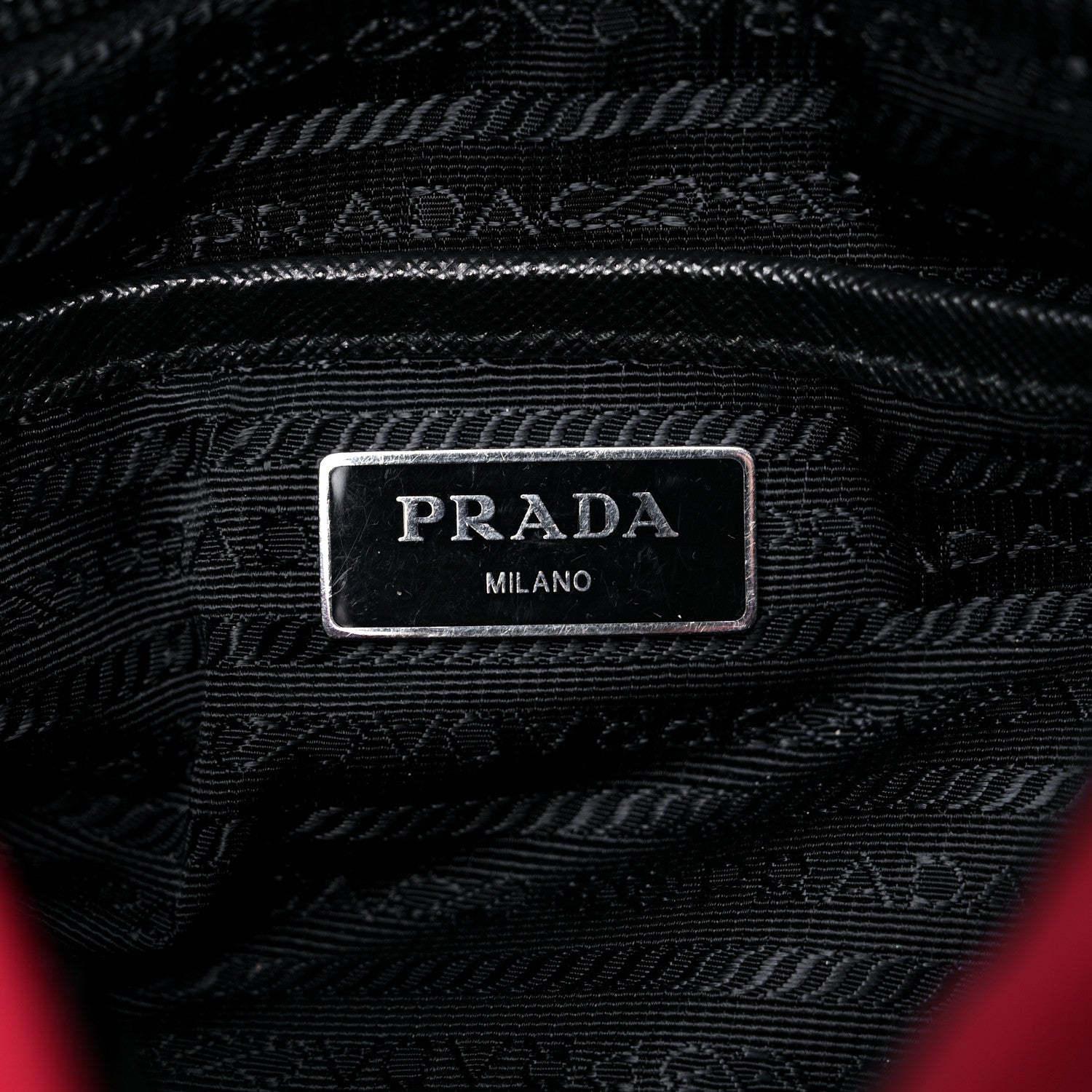 Prada Nylon New Vela Studded Messenger Cherry 6 of 18