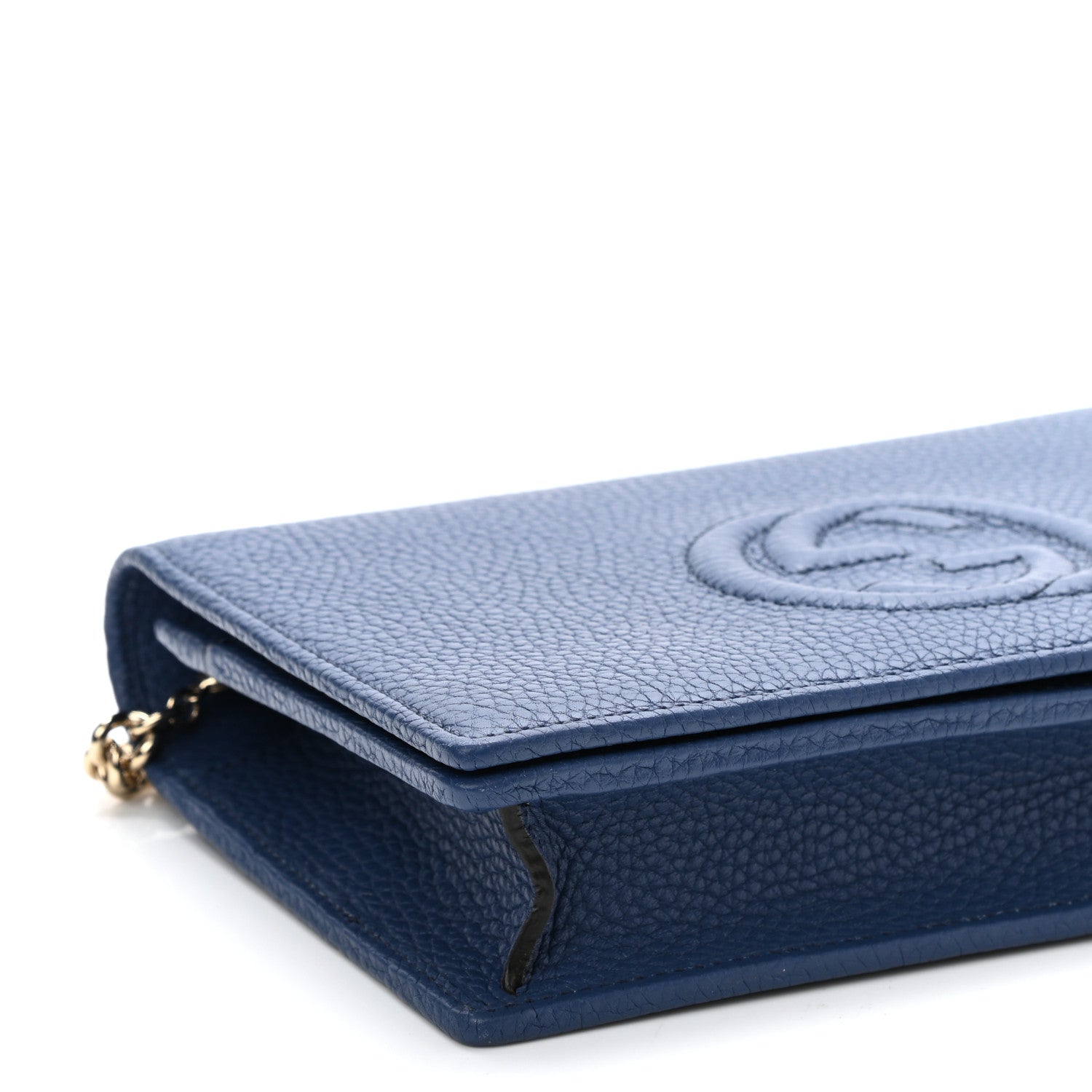 Gucci Pebbled Calfskin Soho Wallet on Chain Caspian 8 of 12