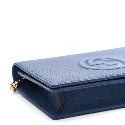 Gucci Pebbled Calfskin Soho Wallet on Chain Caspian 8 of 12