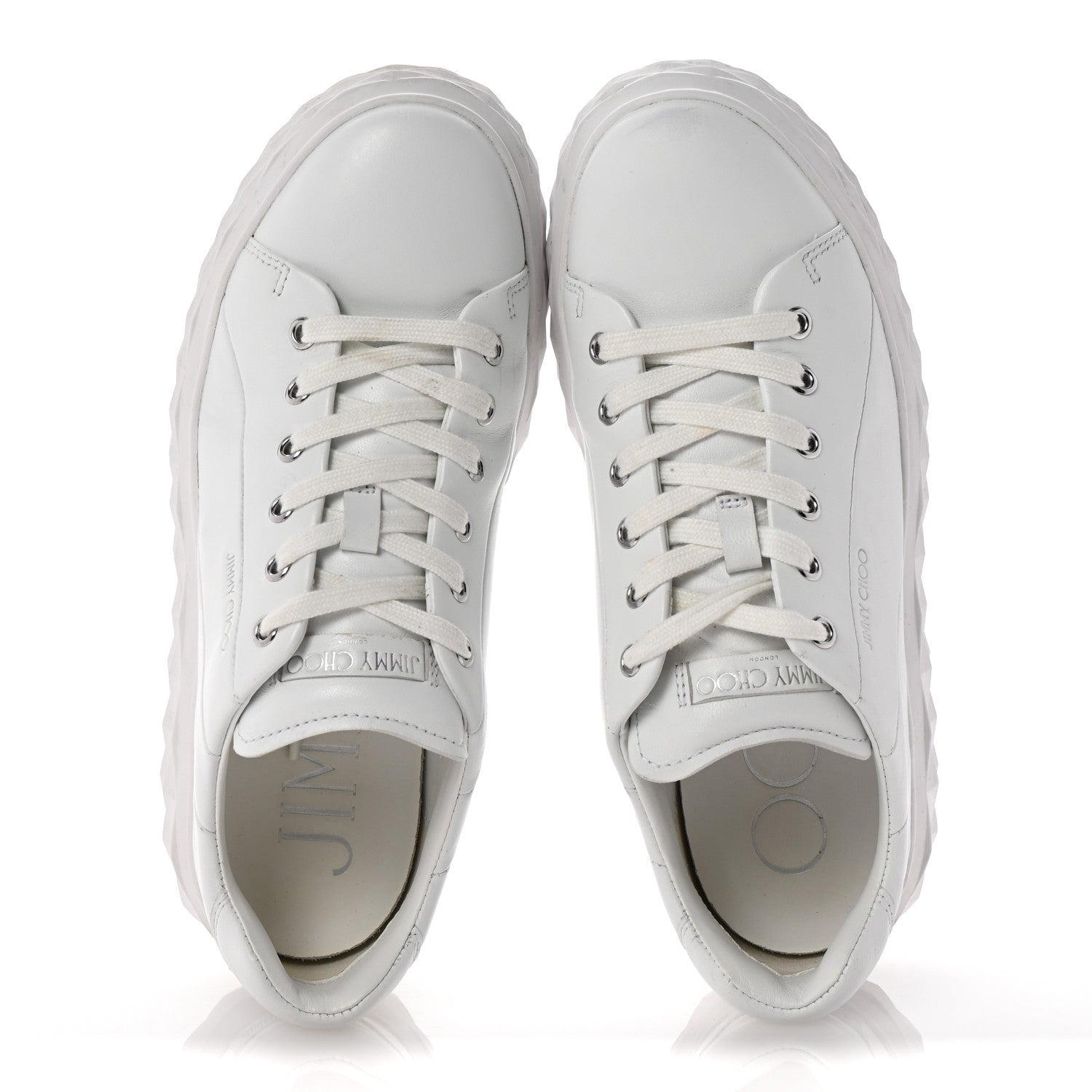 Jimmy Choo Nappa Diamond Light Platform Sneakers 39.5 White 2 of 8