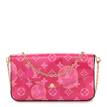 Louis Vuitton Vernis Valentine Pochette Felicie Chain Wallet Fuchsia 1 of 12