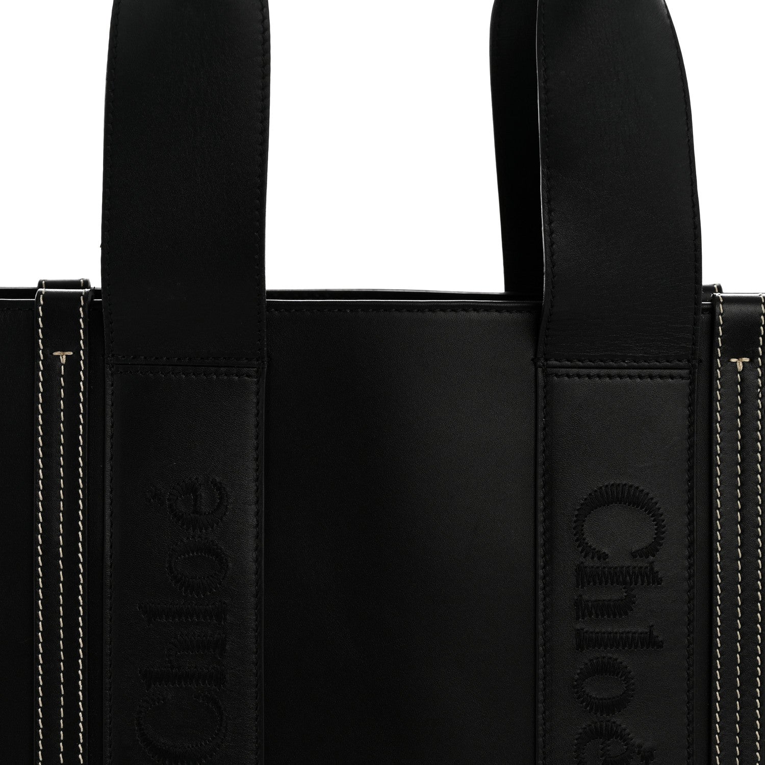 Chloe Calfskin Large Woody Tote Black 8 of 13