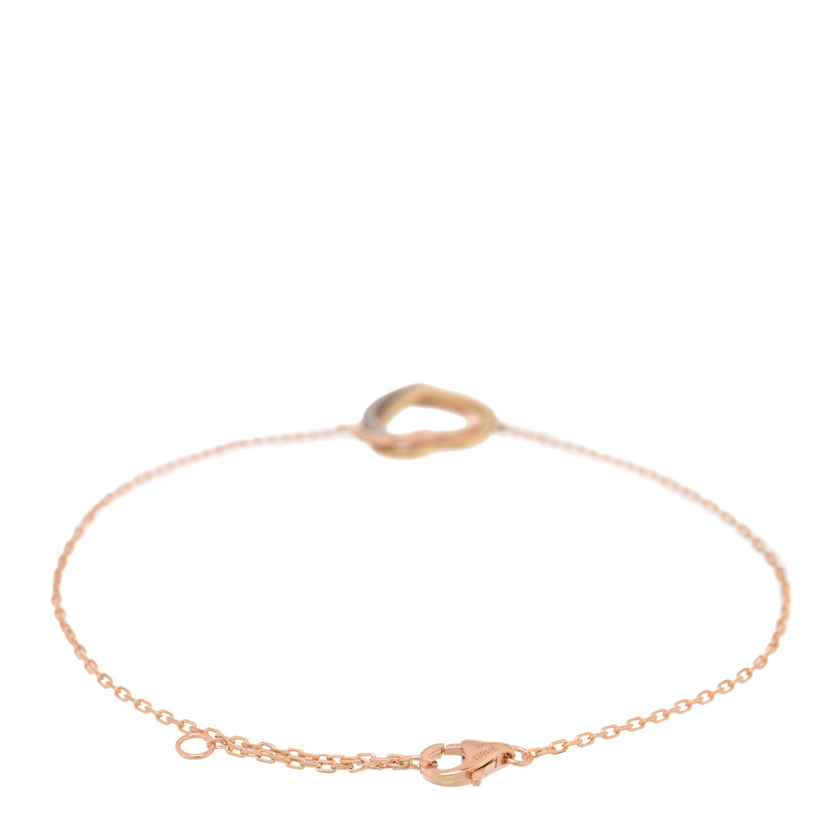 18K Pink Yellow White Gold Trinity Heart Bracelet
