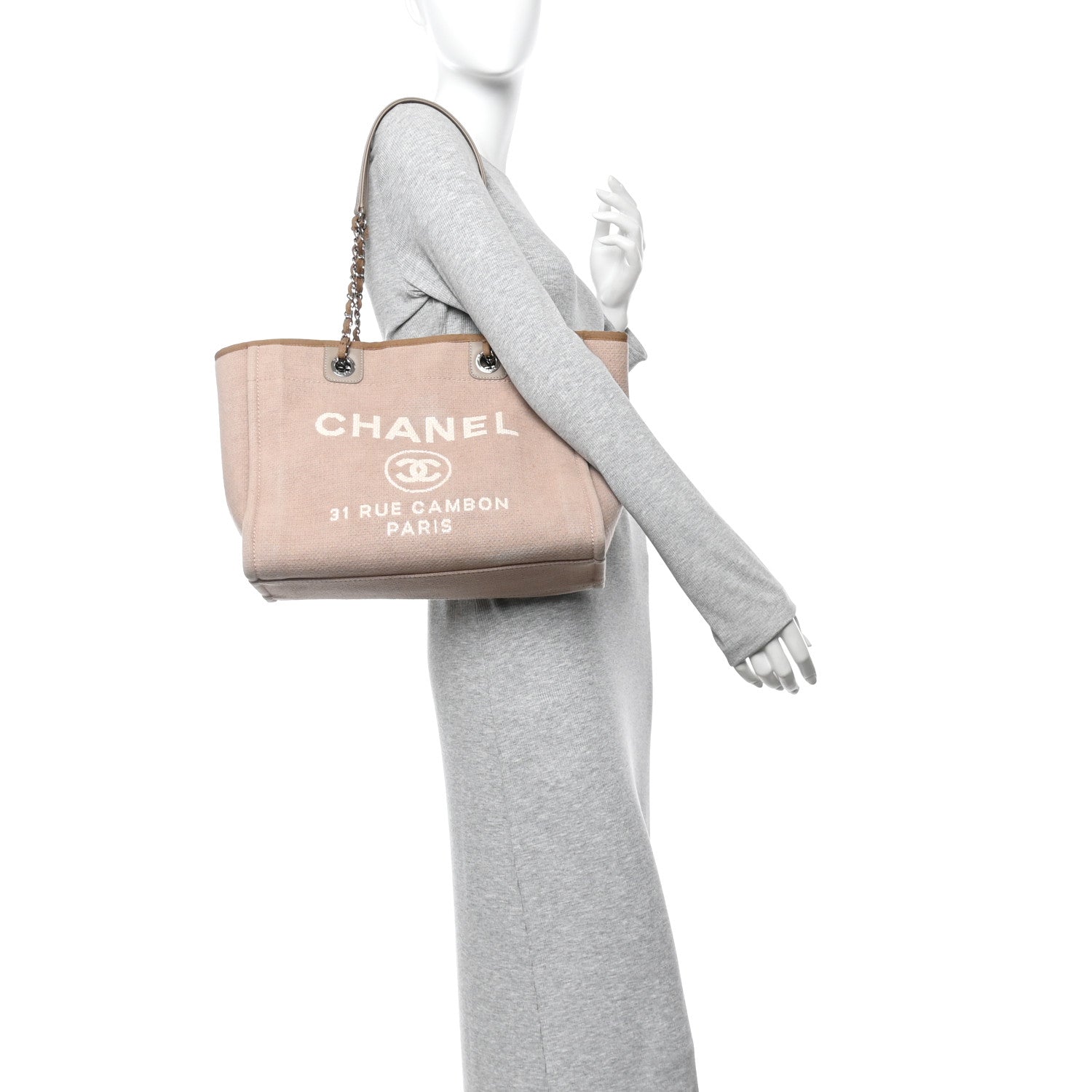 Chanel Mixed Fibers Small Deauville Tote Beige 2 of 17