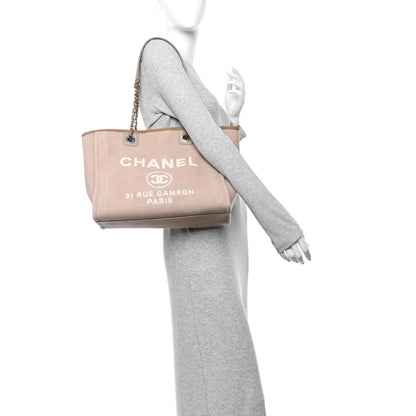 Chanel Mixed Fibers Small Deauville Tote Beige 2 of 17
