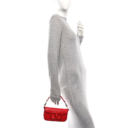 Valentino Garavani Calfskin Enamel Vlogo Small Loco Shoulder Bag Rouge Pur 2 of 10