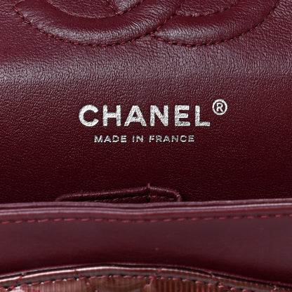 Chanel Striated Patent Quilted Medium Double Flap Burgundy 8 of 14