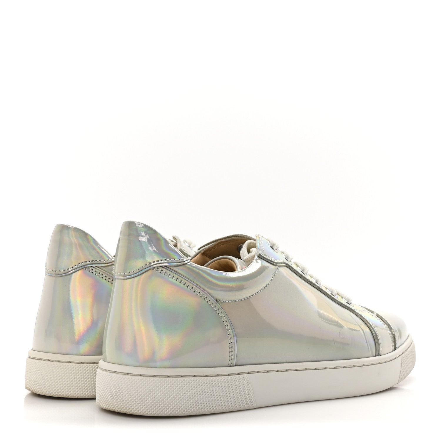 Christian Louboutin Patent Psychic Vieira Flat Sneakers 39 White Silver 4 of 10