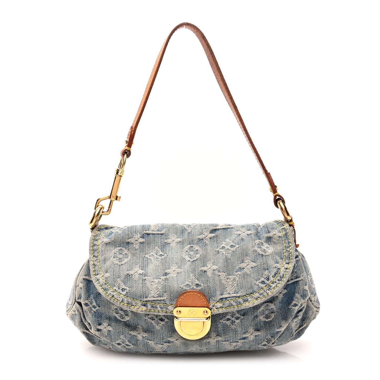 Monogram Denim Mini Pleaty Blue