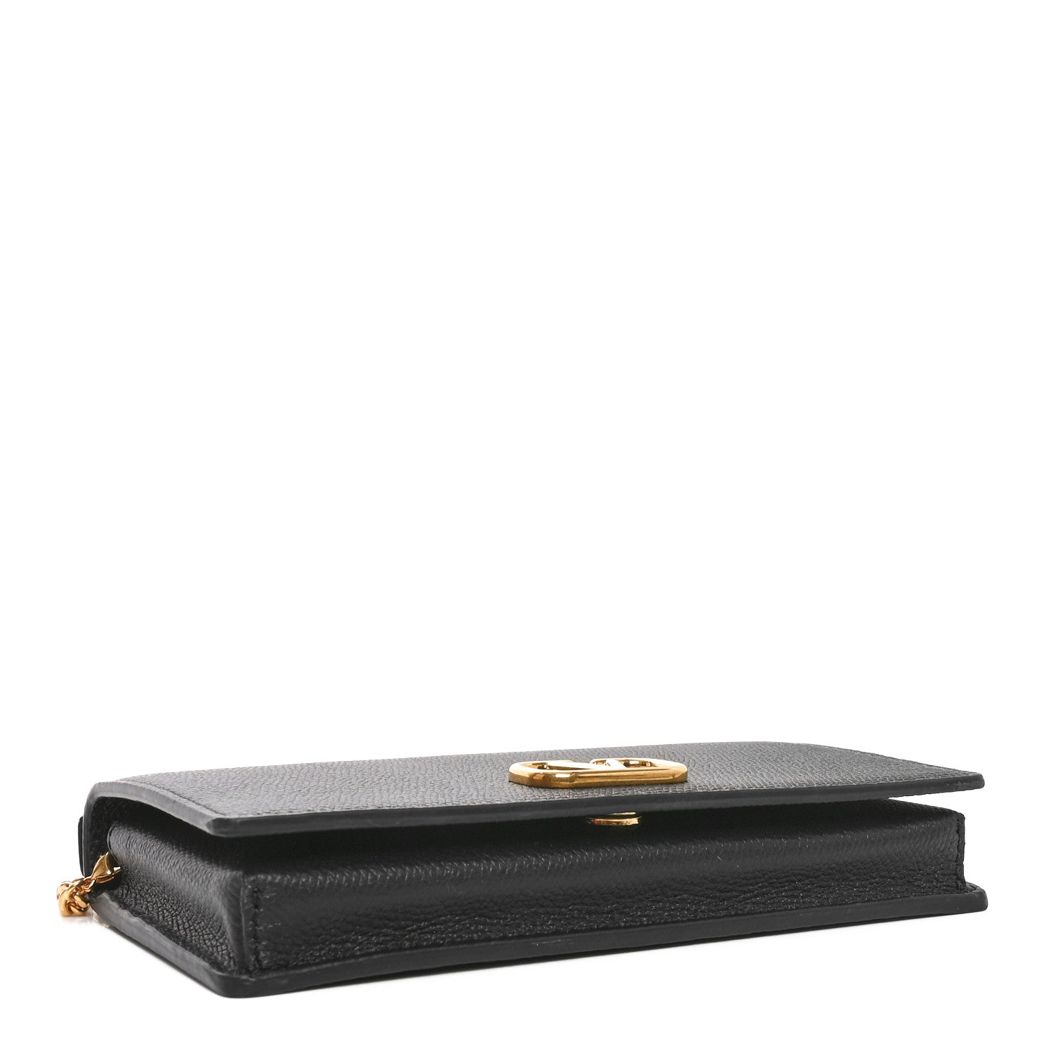 Valentino Garavani Grainy Calfskin VLogo Top Handle Wallet With Chain Black 4 of 10