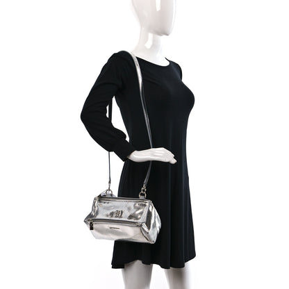 Givenchy Metallic Lambskin Mini Pandora Silvery 2 of 9