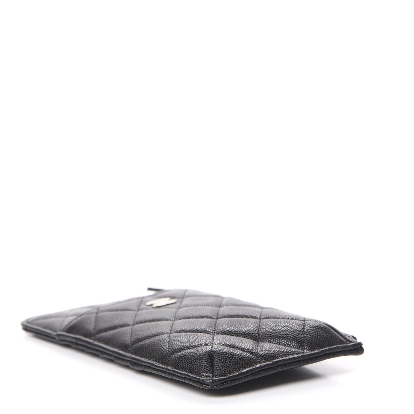 Caviar Quilted Classic Flat Wallet Pouch Black