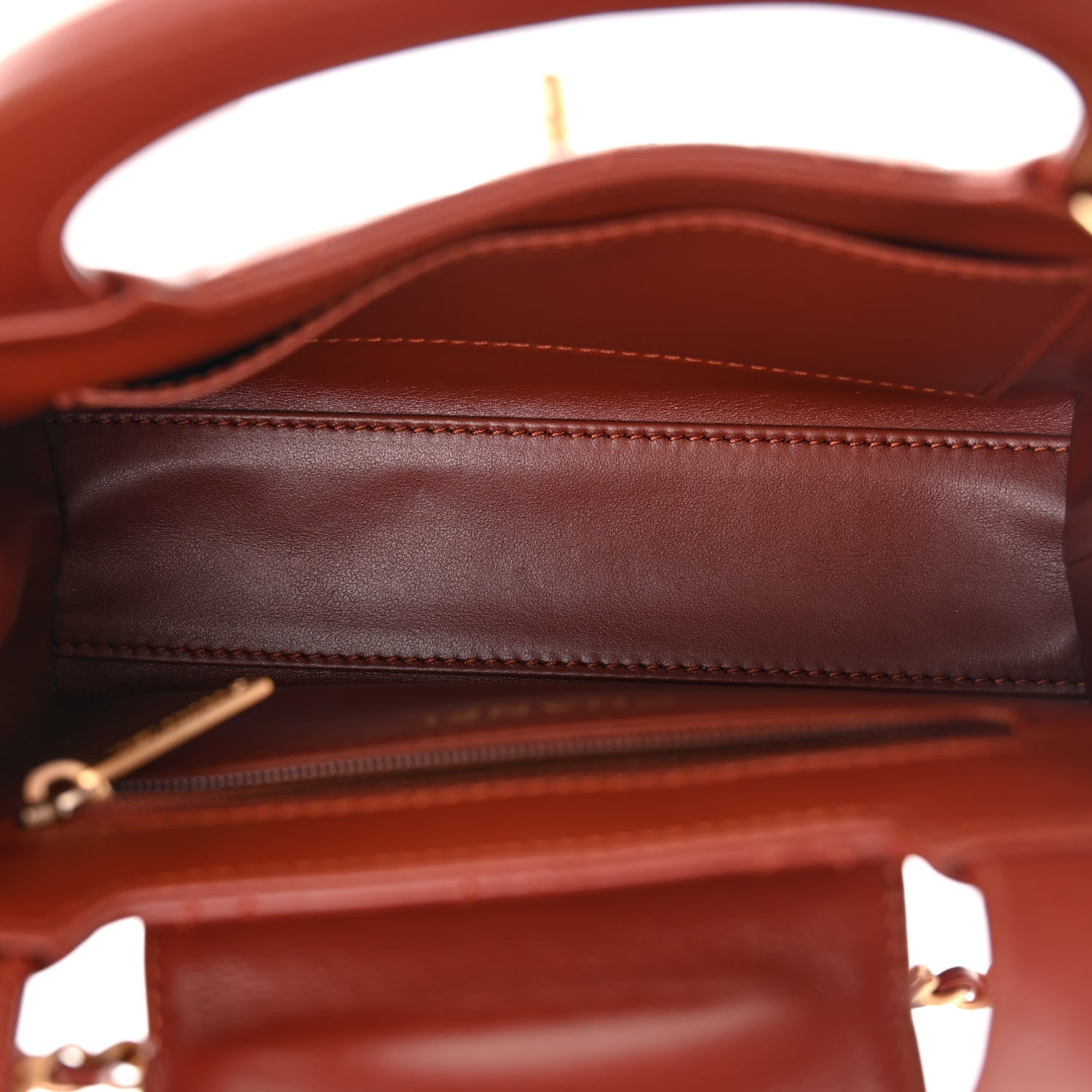 Chanel Shiny Aged Calfskin Quilted Nano Kelly Shopper Brown 5 of 10
