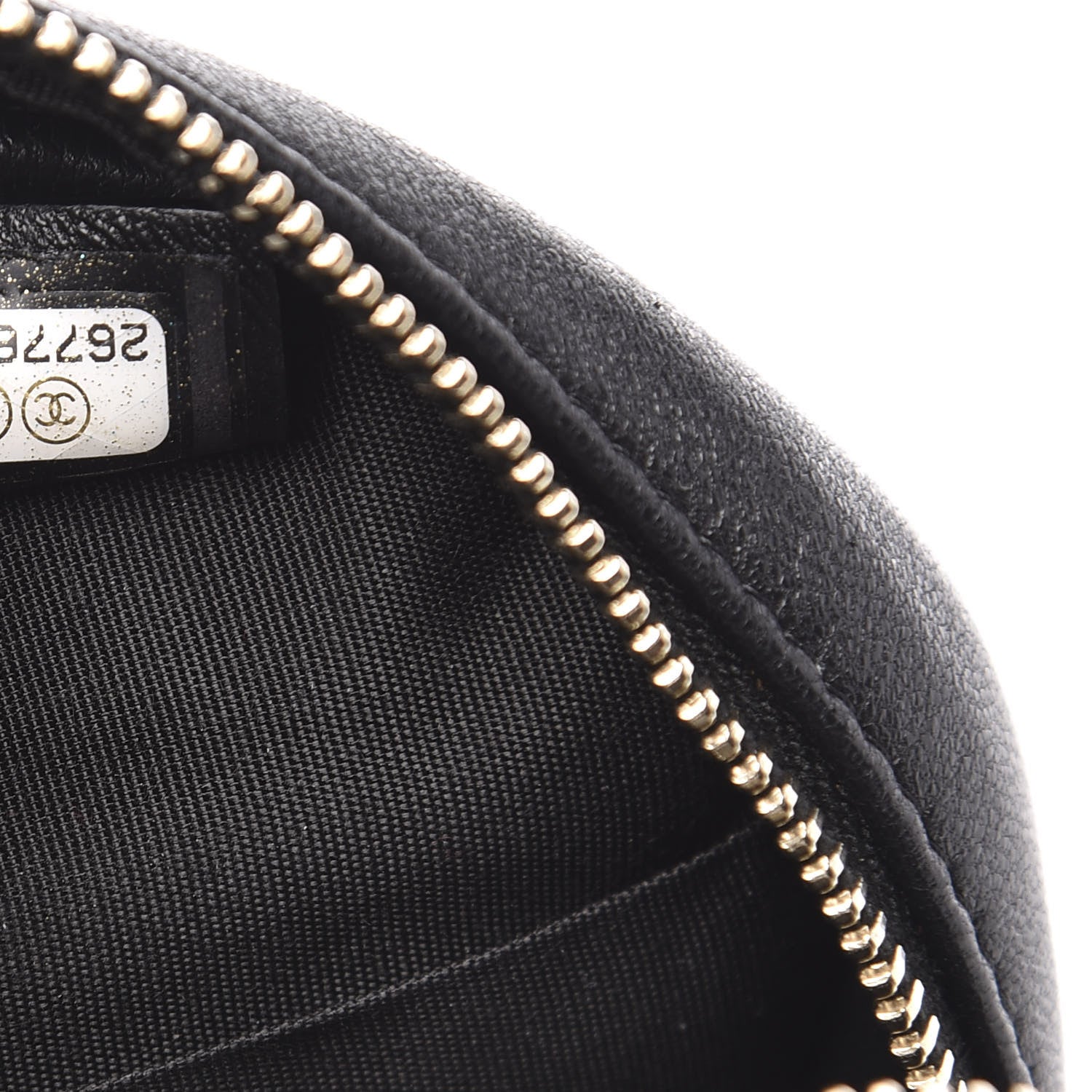 Chanel Lambskin Quilted Studded Round Clutch With Chain Black 7 of 12