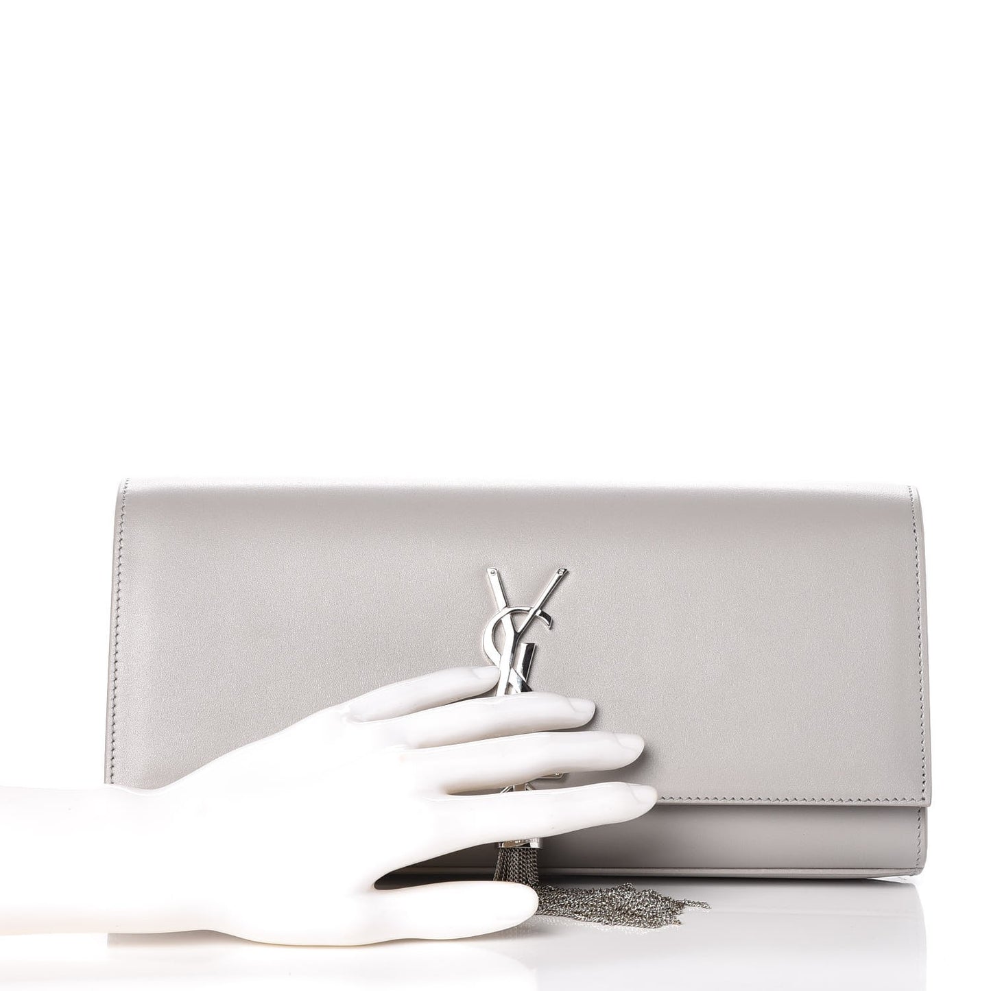 Calfskin Classic Monogram Tassel Clutch Souris